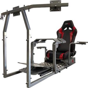 GTR Simulator - Model GTA-Pro Racing Simulator Home Workstation Racing Cockpit with Real Racing Seat Black and Racing Rig Control Mounts for Driving and Flight Simulator Gaming