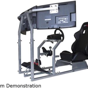 GTR Simulator - GTA-F Model Racing Simulator Triple or Single Monitor Stand with Adjustable Leatherette Seat, Racing Simulator Cockpit Gaming Chair Single Monitor Stand