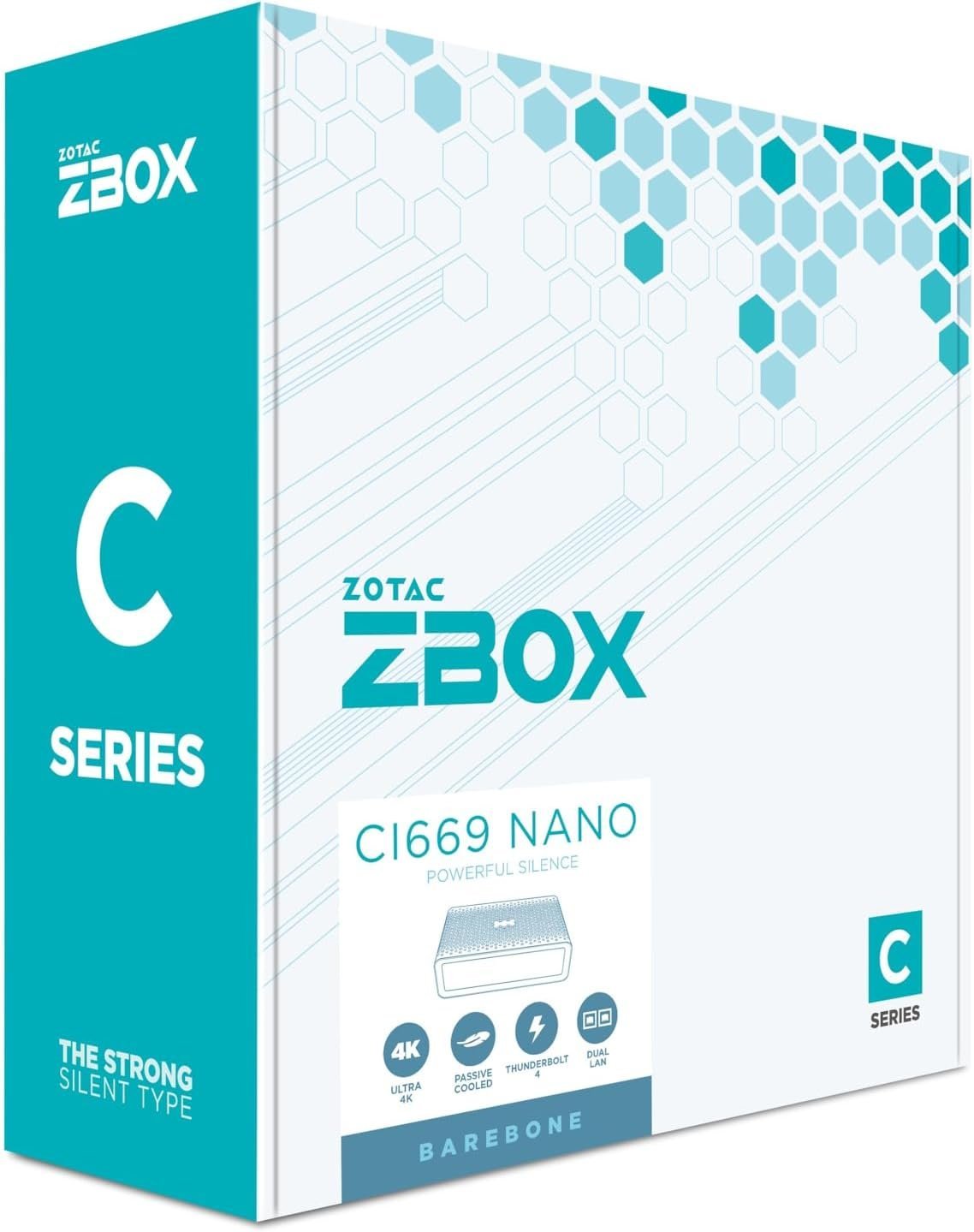 ZOTAC Zbox Ci669 Nano 1.8L Sized Pc Black, White Intel Soc, W128564485 (Black, White Intel Soc I7-1355U 1.7 Ghz)