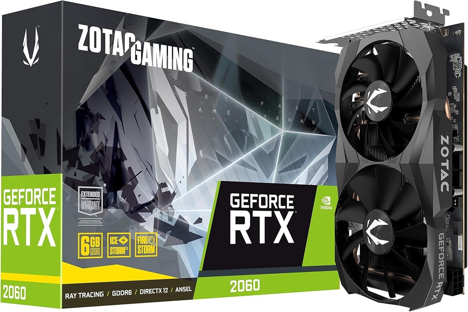 ZOTAC GAMING GeForce RTX 2060 6GB GDDR6 192-bit Gaming Graphics Card, Super Compact, ZT-T20600K-10M (Renewed)