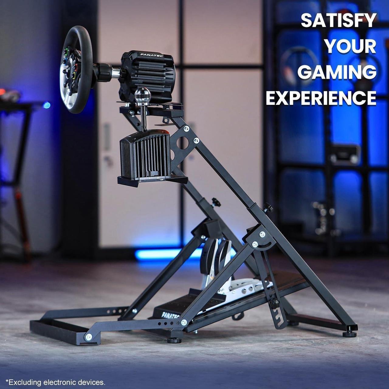 Minneer Racing Simulation Cockpit with Pulley Chair Fixing for Fanatec Thrustmaster Logitech G25 G27 G920 Gaming Racing Wheel Stand Shifter Wheel Pedals Not Included