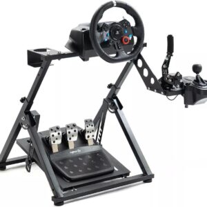 Minneer Racing Wheel Stand Adjustable for Logitech G25 G27 G29 G920 Driving Simulator for PC,PS4,Xbox Racing Wheel Shifter and Pedals Stand