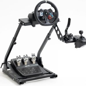 Minneer PRO Racing Wheel Stand Height Adjustable with Shifter Upgrade for Logitech G25,G27,G29,G920,G923,Thrustmaster TMX, T80, Gaming Steering Simulator Cockpit Wheel and Pedals Not Included
