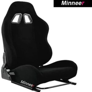 Minneer Racing Gaming Simulator Cockpit Frame Seat Fit for Logitech/Thrustmaster G27 G29 G920 TX PXN with Adjustable Double Slide,Adapt Racing Wheel Stand Chair,Video Game Seats
