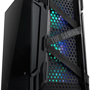 ASUS TUF Gaming GT301 Mid-Tower Compact Case for ATX Motherboards with Honeycomb Front Panel, 3 x 120mm AURA Addressable RBG Fans, Headphone Hanger, and 360mm Radiator Support, 2 x USB 3.2 Gen1 (USB 3.0) Prots