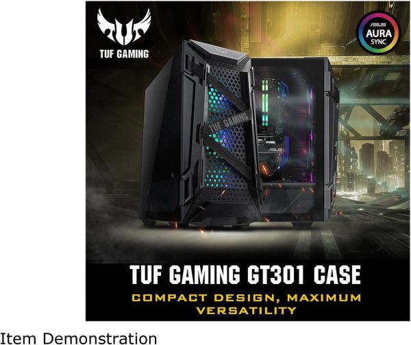 ASUS TUF Gaming GT301 Mid-Tower Compact Case for ATX Motherboards with Honeycomb Front Panel, 3 x 120mm AURA Addressable RBG Fans, Headphone Hanger, and 360mm Radiator Support, 2 x USB 3.2 Gen1 (USB 3.0) Prots - Image 5