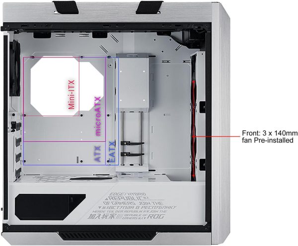 ASUS ROG Strix Helios GX601 White Edition RGB Mid-Tower Computer Case for ATX/ EATX Motherboards with Tempered Glass, Aluminum Frame, GPU Braces, 420mm Radiator Support and Aura Sync - Image 10