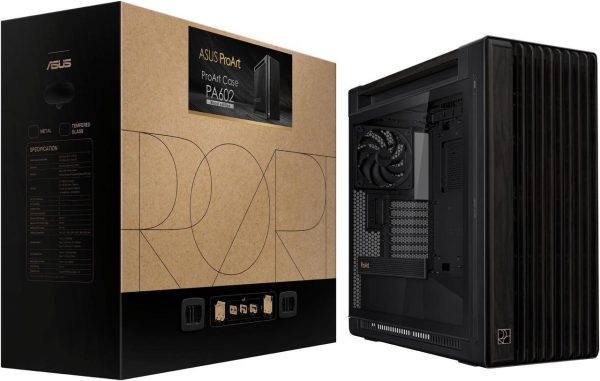 ASUS PA602 Black Steel/ABS Plastic/Wood/Tempered Glass Micro ATX Mid Tower Computer Case - Image 14