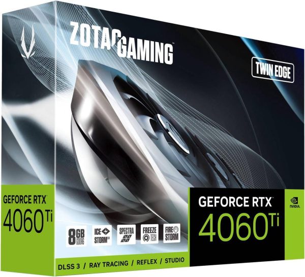 ZOTAC GAMING GeForce RTX 4060 Ti 8GB Twin Edge DLSS 3 8GB GDDR6 128-bit 18 Gbps PCIE 4.0 Compact Gaming Graphics Card, IceStorm 2.0 Advanced Cooling, SPECTRA RGB Lighting, ZT-D40610E-10M (Refreshed)