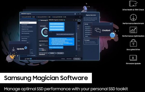 SAMSUNG 990 PRO 2TB SSD, PCIe Gen4 M.2 2280, Seq. Read Speeds Up-to 7,450MB/s for High End Computing, Gaming, and Heavy Duty Workstations (MZ-V9P2T0B/AM) Non-Heatsink - Image 4