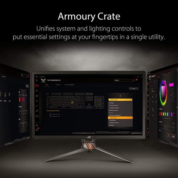 ASUS Membrane Gaming Keyboard for PC - TUF K1 | Programmable, Onboard Memory | Dedicated Volume Knob, Aura Sync RGB & Side Lighting | Detachable Wrist Rest | Spill-Resistant | Highly Durable | Black - Image 2