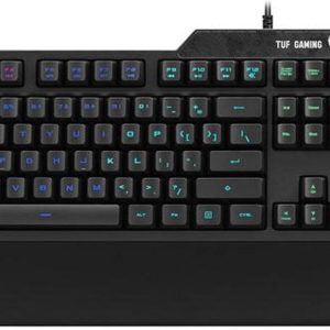 ASUS Membrane Gaming Keyboard for PC - TUF K1 | Programmable, Onboard Memory | Dedicated Volume Knob, Aura Sync RGB & Side Lighting | Detachable Wrist Rest | Spill-Resistant | Highly Durable | Black