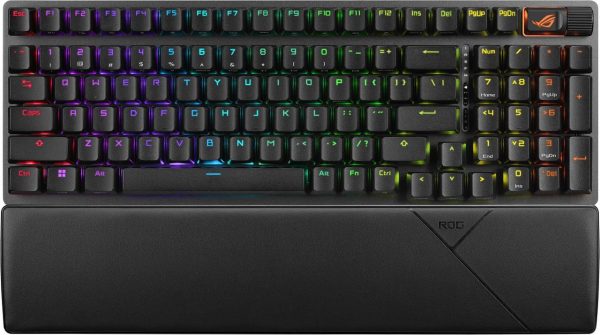 ASUS ROG Azoth Extreme 75 Custom Gaming Keyboard, Aluminum Chassis, Carbon Fiber Positioning Plate, Adjustable Gasket Mount, 3-Layer Dampening, Color OLED Touchscreen, ROG NX Snow Switches, PBT Keycaps - Image 2