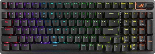 ASUS ROG Azoth Extreme 75 Custom Gaming Keyboard, Aluminum Chassis, Carbon Fiber Positioning Plate, Adjustable Gasket Mount, 3-Layer Dampening, Color OLED Touchscreen, ROG NX Snow Switches, PBT Keycaps