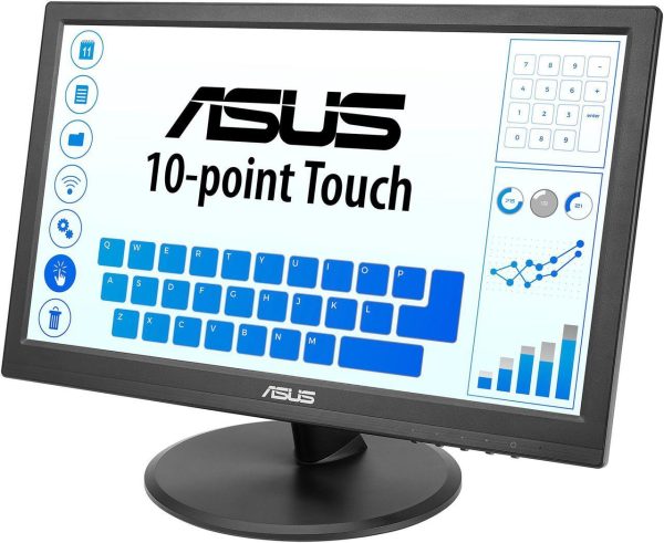 ASUS 15.6" Touch Monitor (VT168HR) - WXGA (1366 x 768), 10-point Touchscreen, Flicker free, Low Blue Light, Eye Care, VESA Mountable, VGA, HDMI, Tilt - Image 5