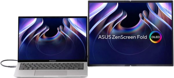 ASUS ZenScreen Fold OLED 17.3" 1440P USB-C Portable Monitor (MQ17QH - QHD (2560x1920), Water-drop Hinge, DisplayHDR500 True Black, 100% DCI-P3, mini-HDMI, Tripod hole, Kickstand, FSC - Image 3