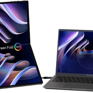 ASUS ZenScreen Fold OLED 17.3" 1440P USB-C Portable Monitor (MQ17QH - QHD (2560x1920), Water-drop Hinge, DisplayHDR500 True Black, 100% DCI-P3, mini-HDMI, Tripod hole, Kickstand, FSC