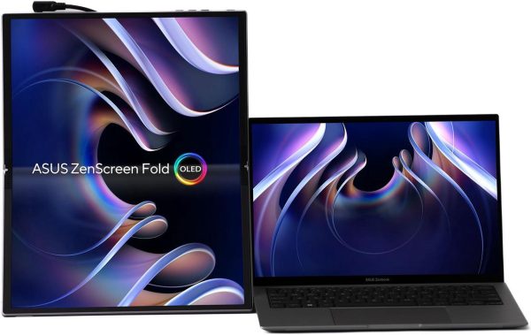ASUS ZenScreen Fold OLED 17.3" 1440P USB-C Portable Monitor (MQ17QH - QHD (2560x1920), Water-drop Hinge, DisplayHDR500 True Black, 100% DCI-P3, mini-HDMI, Tripod hole, Kickstand, FSC - Image 4