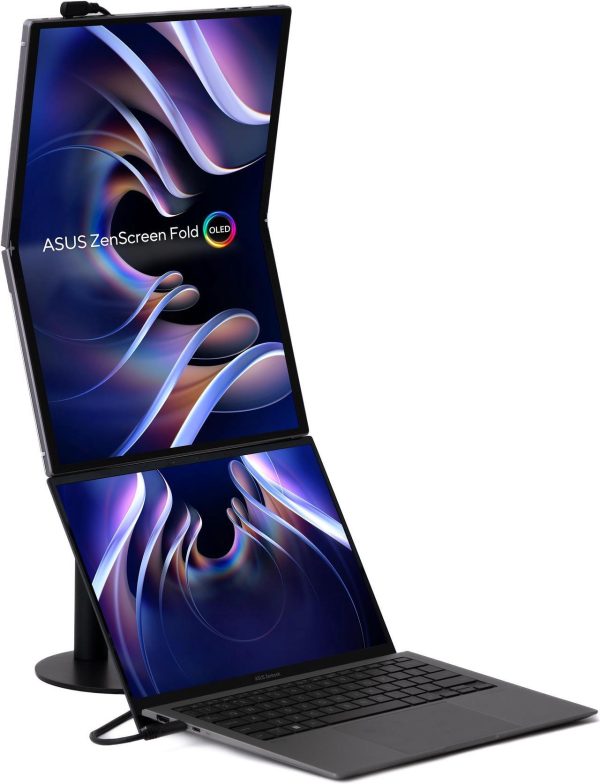 ASUS ZenScreen Fold OLED 17.3" 1440P USB-C Portable Monitor (MQ17QH - QHD (2560x1920), Water-drop Hinge, DisplayHDR500 True Black, 100% DCI-P3, mini-HDMI, Tripod hole, Kickstand, FSC - Image 5