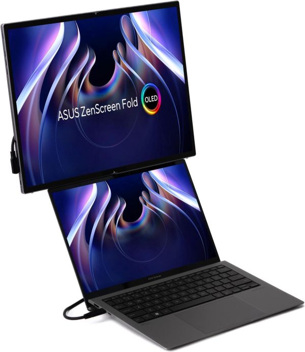 ASUS ZenScreen Fold OLED 17.3" 1440P USB-C Portable Monitor (MQ17QH - QHD (2560x1920), Water-drop Hinge, DisplayHDR500 True Black, 100% DCI-P3, mini-HDMI, Tripod hole, Kickstand, FSC - Image 6