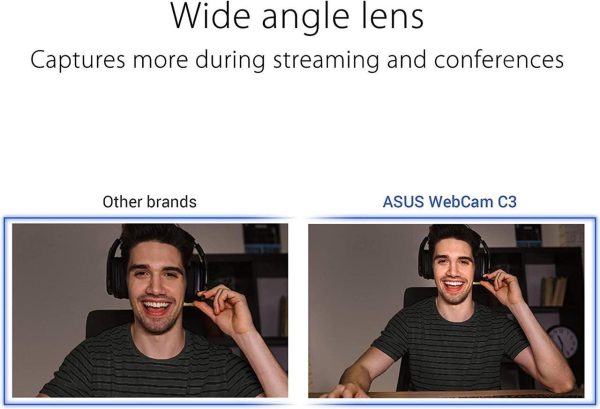 ASUS Webcam C3 1080p HD USB Camera - Beamforming Microphone, Tilt-adjustable, 360 Degree Rotation, Wide Field of View, Compatible with Skype, Microsoft Teams and Zoom - Image 4