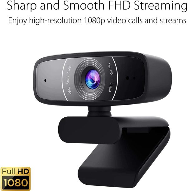 ASUS Webcam C3 1080p HD USB Camera - Beamforming Microphone, Tilt-adjustable, 360 Degree Rotation, Wide Field of View, Compatible with Skype, Microsoft Teams and Zoom - Image 5