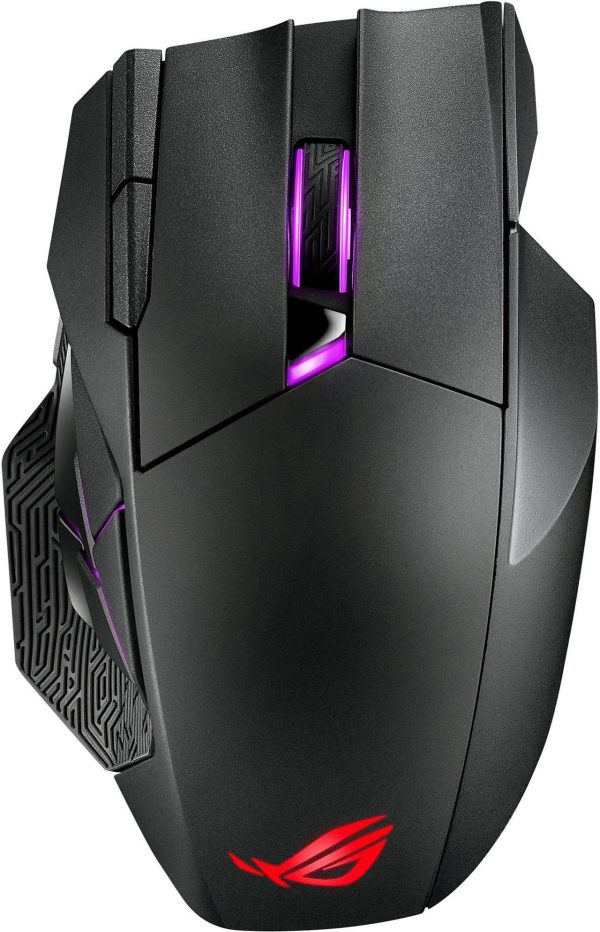 ASUS ROG Spatha X Wireless Gaming Mouse (Magnetic Charging Stand, 12 Programmable Buttons, 19,000 DPI, Push-fit Hot Swap Switch Sockets, ROG Micro Switches, ROG Paracord and Aura RGB lighting) - Image 9