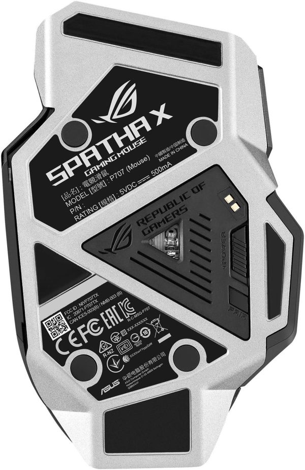ASUS ROG Spatha X Wireless Gaming Mouse (Magnetic Charging Stand, 12 Programmable Buttons, 19,000 DPI, Push-fit Hot Swap Switch Sockets, ROG Micro Switches, ROG Paracord and Aura RGB lighting) - Image 11