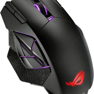 ASUS ROG Spatha X Wireless Gaming Mouse (Magnetic Charging Stand, 12 Programmable Buttons, 19,000 DPI, Push-fit Hot Swap Switch Sockets, ROG Micro Switches, ROG Paracord and Aura RGB lighting)