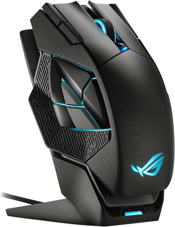 ASUS ROG Spatha X Wireless Gaming Mouse (Magnetic Charging Stand, 12 Programmable Buttons, 19,000 DPI, Push-fit Hot Swap Switch Sockets, ROG Micro Switches, ROG Paracord and Aura RGB lighting) - Image 2