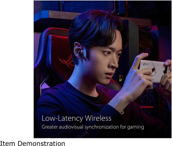 ASUS ROG Cetra True Wireless Gaming Headphones (Low-Latency Bluetooth Earbuds, Active Noise Cancelation, 27-Hour Battery Life, IPX4 Water Resistance, Wireless Charging)- Black - Image 2