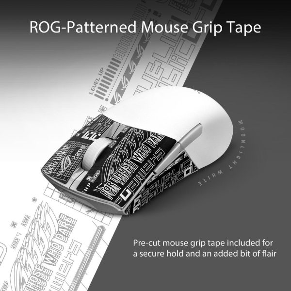 Asus ROG Keris Wireless AimPoint Gaming Mouse, Tri-mode connectivity (2.4GHz RF, Bluetooth, Wired), 36000 DPI sensor, 5 programmable buttons, ROG SpeedNova, Replaceable switches, Paracord cable, White - Image 6