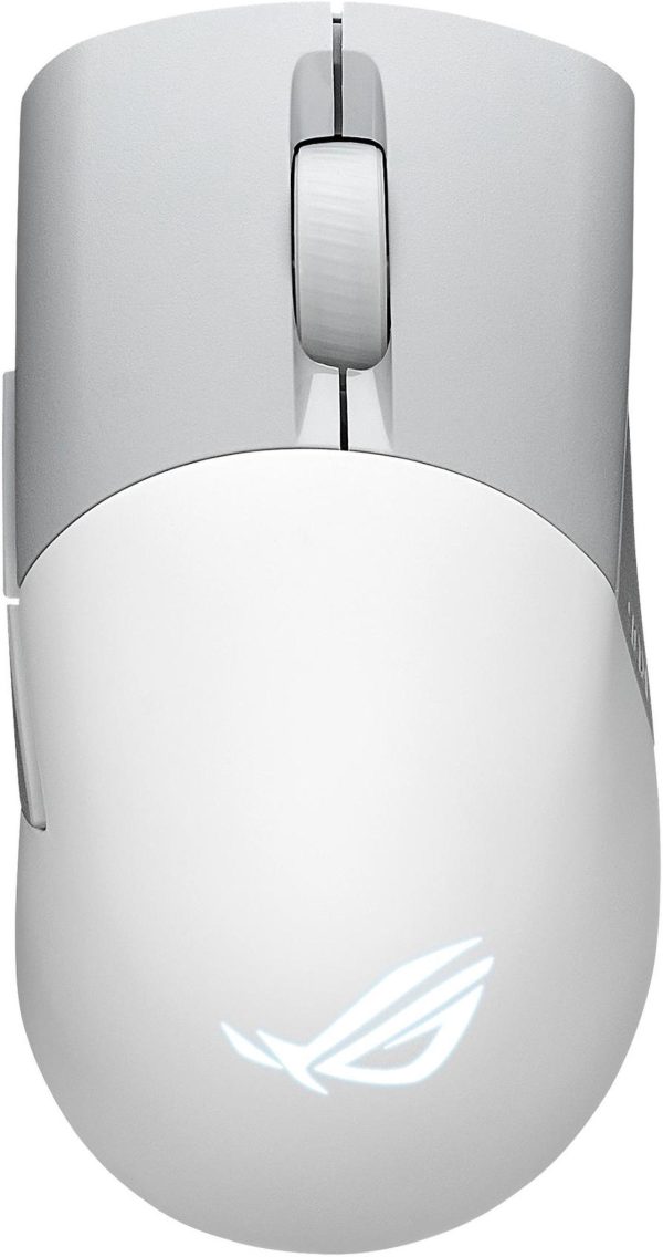 Asus ROG Keris Wireless AimPoint Gaming Mouse, Tri-mode connectivity (2.4GHz RF, Bluetooth, Wired), 36000 DPI sensor, 5 programmable buttons, ROG SpeedNova, Replaceable switches, Paracord cable, White