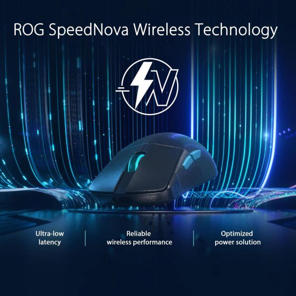 Asus ROG Harpe Ace Aim Lab Edition Gaming Mouse, 54 g Ultra-Lightwieght, Connectivity (2.4GHz RF, Bluetooth, Wired), 36K DPI Sensor, 5 Programmable Buttons, ROG SpeedNova, Esports & FPS Gaming, Black - Image 5