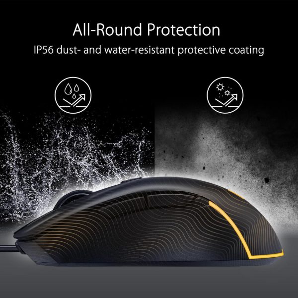 ASUS TUF Gaming M3 Gen II ultralight 59-gram wired gaming mouse, IP56 dust and water resistance, 8000 dpi sensor, six programmable buttons, Black - Image 3