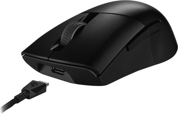 Asus ROG Keris Wireless AimPoint Gaming Mouse, Tri-mode connectivity (2.4GHz RF, Bluetooth, Wired), 36000 DPI sensor, 5 programmable buttons, ROG SpeedNova, Replaceable switches, Paracord cable, Black - Image 5