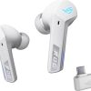 ASUS ROG Cetra True Wireless Gaming Headphones (2.4 GHz & Bluetooth 5.3, ROG SpeedNova, 24-bit 96 kHz audio, Bone-Conduction AI Microphones, Adaptive ANC, 46-Hour Battery Life) - Moonlight White - Image 8