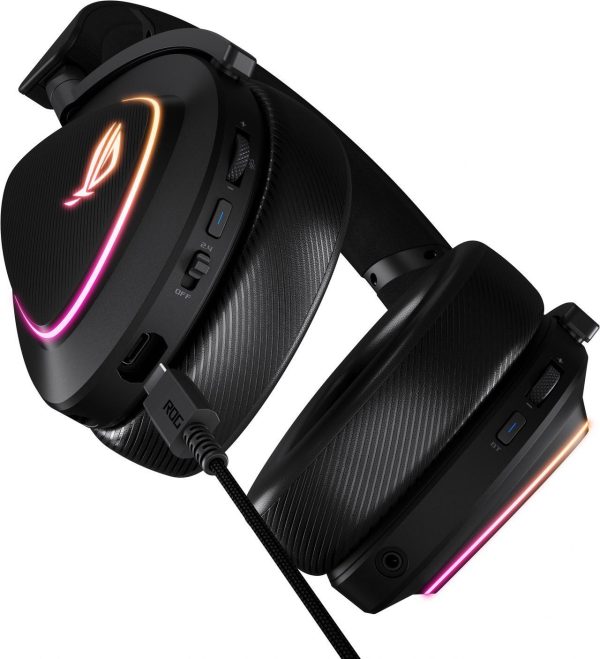 ASUS ROG Delta II Wireless Gaming Headset (50mm Titanium Drivers, ROG SpeedNova, 10mm Super-Wideband Mic, 110+HR Battery, DualFlow Audio, BT, 2.4 GHz, 3.5 mm, For PC, Switch, PS4, PS5, Xbox) - Black - Image 4