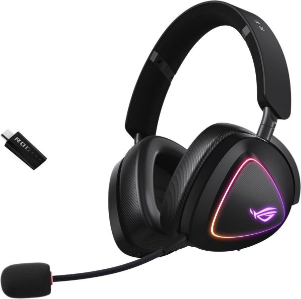 ASUS ROG Delta II Wireless Gaming Headset (50mm Titanium Drivers, ROG SpeedNova, 10mm Super-Wideband Mic, 110+HR Battery, DualFlow Audio, BT, 2.4 GHz, 3.5 mm, For PC, Switch, PS4, PS5, Xbox) - Black - Image 5