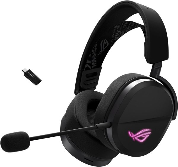 ASUS ROG Pelta Wireless Gaming Headset (BT, ROG SpeedNova 2.4GHz, USB-C, Lightweight 309g, 50mm ROG Titanium-Plated Drivers, 10mm Super-Wideband Mic, RGB, 70HR Battery, For PC, Switch, PS5)- Black - Image 2