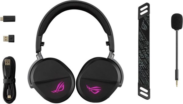 ASUS ROG Pelta Wireless Gaming Headset (BT, ROG SpeedNova 2.4GHz, USB-C, Lightweight 309g, 50mm ROG Titanium-Plated Drivers, 10mm Super-Wideband Mic, RGB, 70HR Battery, For PC, Switch, PS5)- Black - Image 4