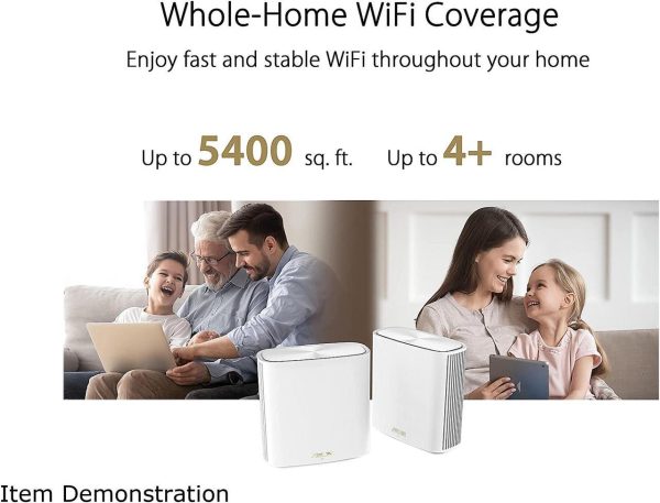 ASUS ZenWiFi Whole-Home Dual-Band Mesh WiFi 6 System XD6 White - 2 Pack, Coverage up to 5,400 sq.ft & 4+ Rooms, 5400Mbps, AiMesh, Lifetime Free Internet Security, Parental Control, Easy Setup - Image 3