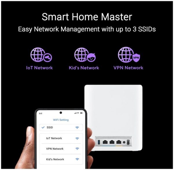 ASUS ZenWiFi BT10 Tri-band WiFi 7 Mesh, 18 Gbps, 6000 sq.ft (2pk), Dual 10G Ports, Security and Parental Controls Included, Smart Home Master SSIDs, 4G & 5G Mobile Tethering - Image 3
