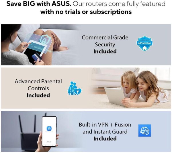 ASUS ZenWiFi BT10 Tri-band WiFi 7 Mesh, 18 Gbps, 6000 sq.ft (2pk), Dual 10G Ports, Security and Parental Controls Included, Smart Home Master SSIDs, 4G & 5G Mobile Tethering - Image 4