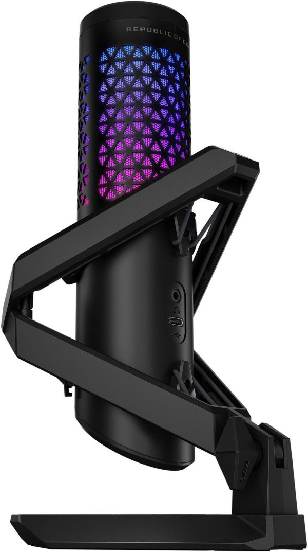 ASUS ROG Carnyx USB gaming microphone certified by professional streamer, studio-grade 25 mm condenser capsule, high-pass filter, build-in pop filter, premium metal shock mount, Aura RGB, Black - Image 4