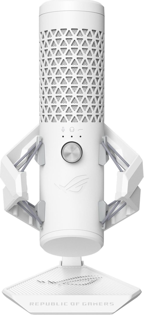 ASUS ROG Carnyx USB Gaming Microphone (25mm condenser capsule, 192kHz/24-bit, cardioid, high-pass filter, built-in pop filter, metal shock mount, one-touch mute, USB, Aura Sync RGB) - White - Image 4