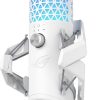 ASUS ROG Carnyx USB Gaming Microphone (25mm condenser capsule, 192kHz/24-bit, cardioid, high-pass filter, built-in pop filter, metal shock mount, one-touch mute, USB, Aura Sync RGB) - White