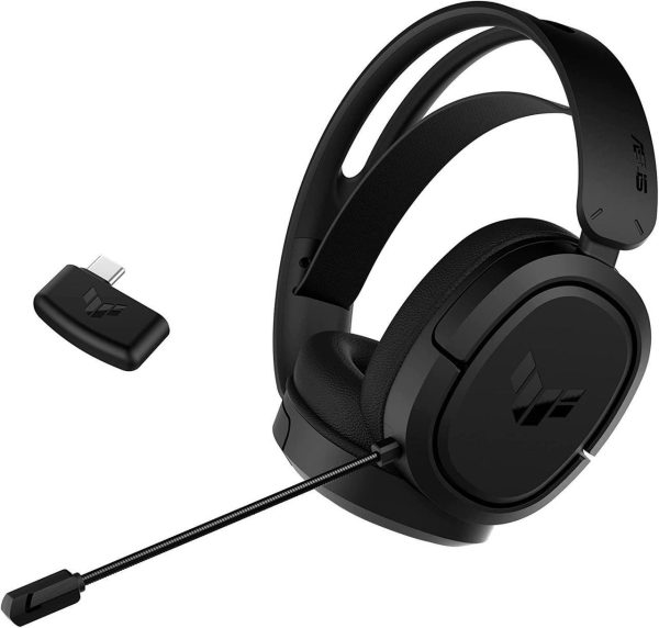 ASUS TUF Gaming H1 Wireless Headset (Discord Certified Mic, 7.1 Surround Sound, 40mm Drivers, 2.4GHz, USB-C, Lightweight, 15 Hour Battery Life, For PC, Mac, Switch, Mobile Devices, PS4, PS5)- Black - Image 3