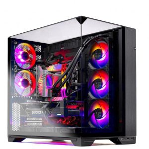 Skytech O11 Vision Gaming PC Desktop, Ryzen 7 7800X3D 4.2 GHz (5GHz Turbo), NVIDIA RTX 5070 Ti 16GB GDDR7, 1TB Gen4 SSD, 32GB DDR5 RAM 6000 RGB, 850W GOLD ATX 3.0 PSU, 360mm AIO , Wi-Fi, Win 11 Home