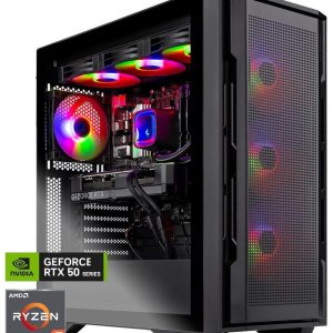 Skytech Rampage Gaming PC Desktop, Ryzen 7 7700X 4.5 GHz (5.4GHz Turbo), NVIDIA RTX 5070 Ti 16GB GDDR7, 1TB Gen4 SSD, 32GB DDR5 6000, 850W GOLD ATX 3.0 PSU, 360mm AIO , Wi-Fi, Win 11 Home
